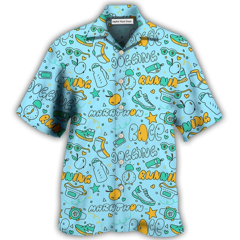 Marathon Hawaiian Shirt Design View For Casual Summer Styling