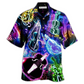 Neon Violin Music Hawaiian Shirt For Resort Getaways And Comfortable Summer Activities