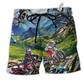 Bike Exposed Style Amazing Hawaiian Print Beach Shorts For Weekend Getaways And Travel