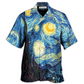 Colorful Amazing Starry Night Hawaiian Shirt For Summer Vacation And Beach Travel
