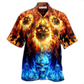 Flame Skull Hawaiian Shirt For Vacation Parties Beach Outings And Relaxed Daily Wear