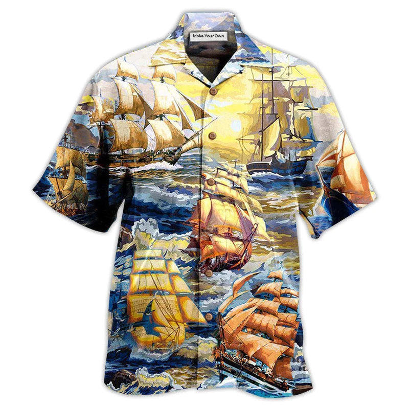 Sailing Use Any Wind Direction Hawaiian Shirt Design Detail For Beach Days And Holiday Travel