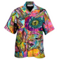 Dinosaur Psychedelic Peers Hawaiian Shirt Artwork View For Coastal Escapes And Resort Style