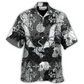 Dragon Snorting Fire Gothic Nautical Compass Baroque Hawaiian Shirt Pattern View For Lightweight Everyday Style