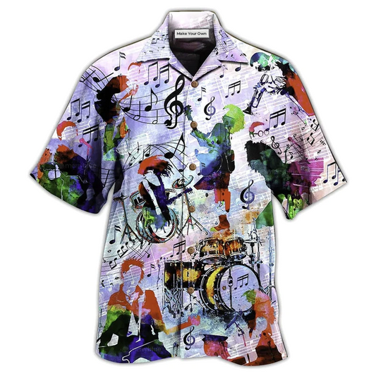 Music Notes Hawaiian Shirt For Vacation Getaways Resort Wear And Casual Celebrations