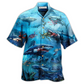 Shark Assassin Hawaiian Shirt Pattern Detail For Vacation Travel And Daily Wear