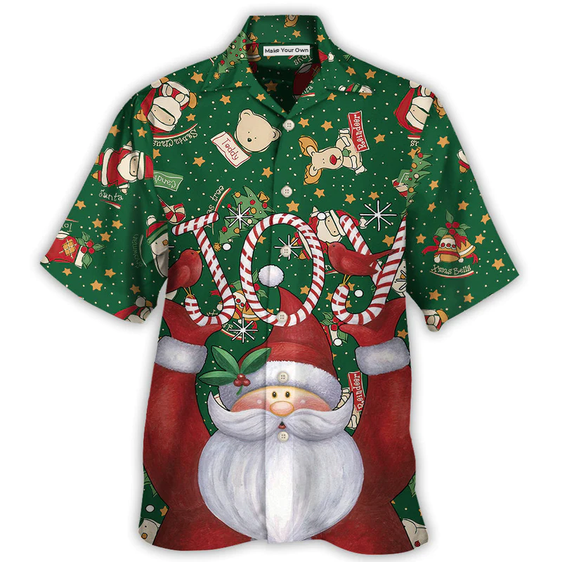 Christmas Santa Hawaiian Shirt Creative Print View For Weekend Trips