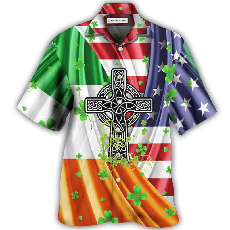 Irish Independence Day Hawaiian Shirt Artwork View For Weekend Travel And Beach Style