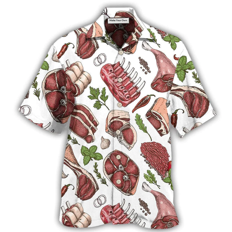 Food Meat Delicious Meal Hawaiian Shirt For Warm Weather Adventures And Everyday Comfort