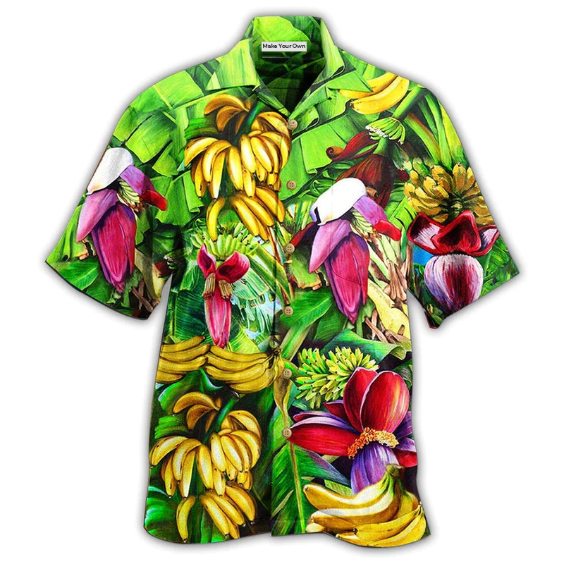 Tropical Banana And Forest Hawaiian Shirt For Summer Travel Coastal Events And Thoughtful Gift Giving