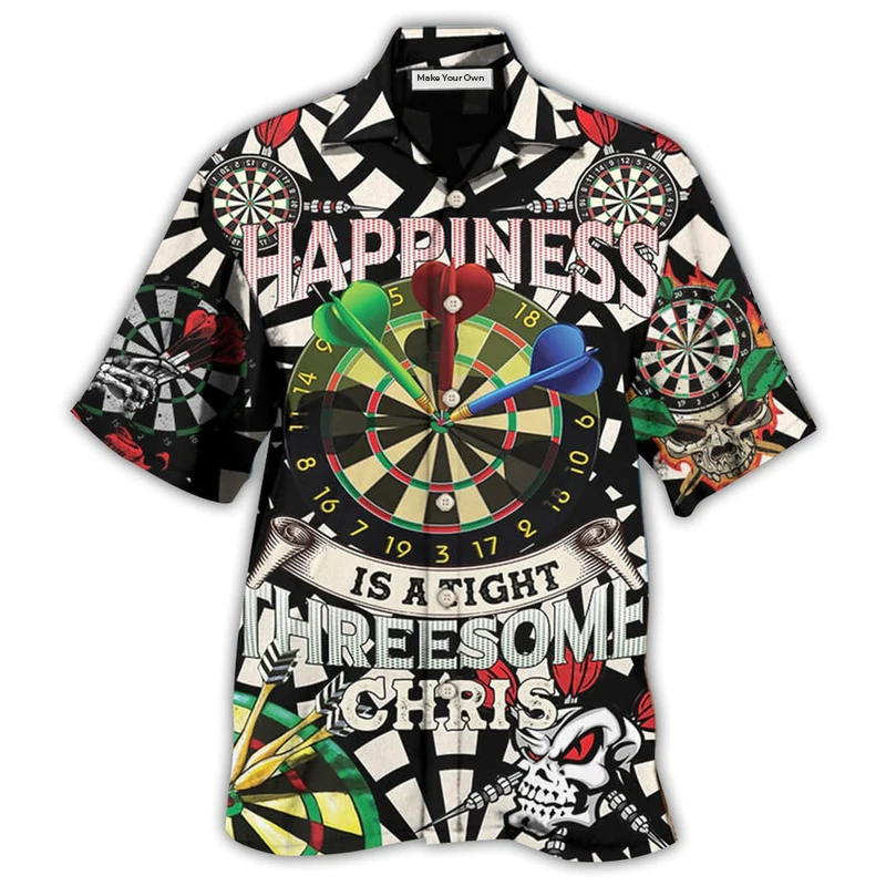 Black Darts Hawaiian Shirt For Vacation Getaways Resort Wear And Casual Celebrations