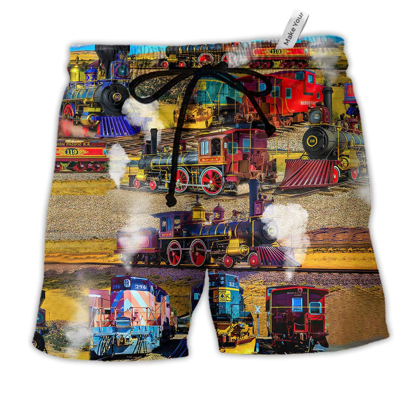 Train It's Better To Travel Well Than To Arrive Beach Shorts For Racing Fans And Beach Days