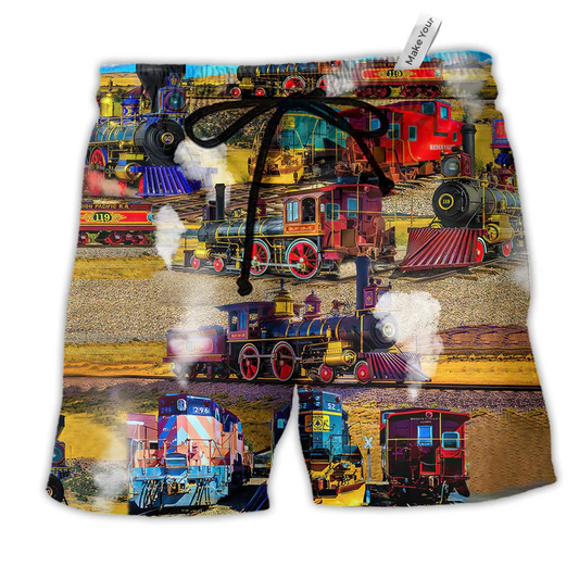 Train It's Better To Travel Well Than To Arrive Beach Shorts For Racing Fans And Beach Days