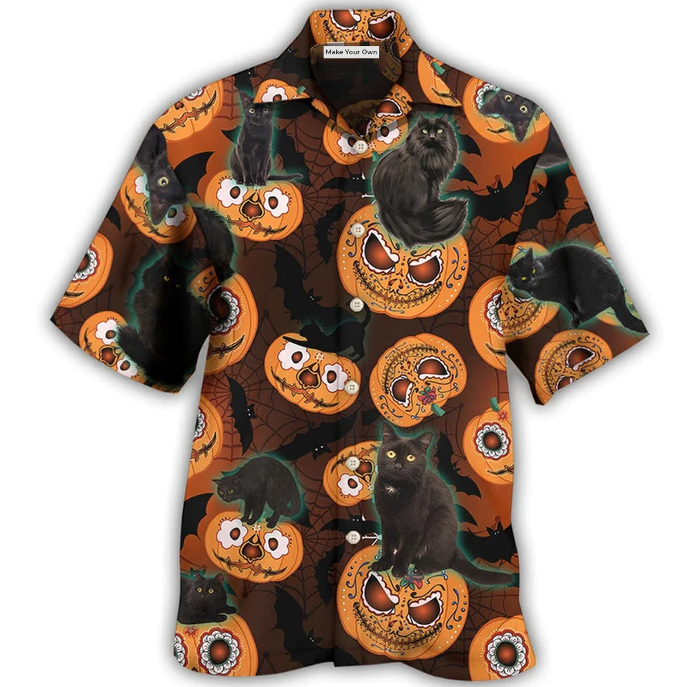 Cat Halloween Hawaiian Shirt For Warm Weather Adventures And Everyday Comfort