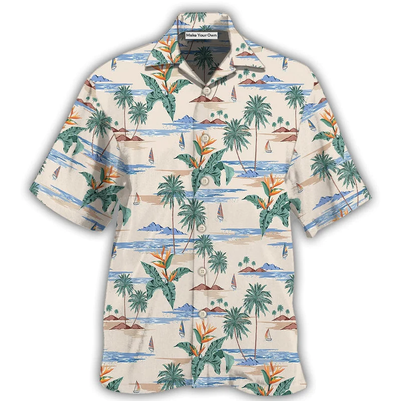 Summer Tropical Beach Hawaiian Shirt For Resort Travel Summer Outings And Casual Gatherings