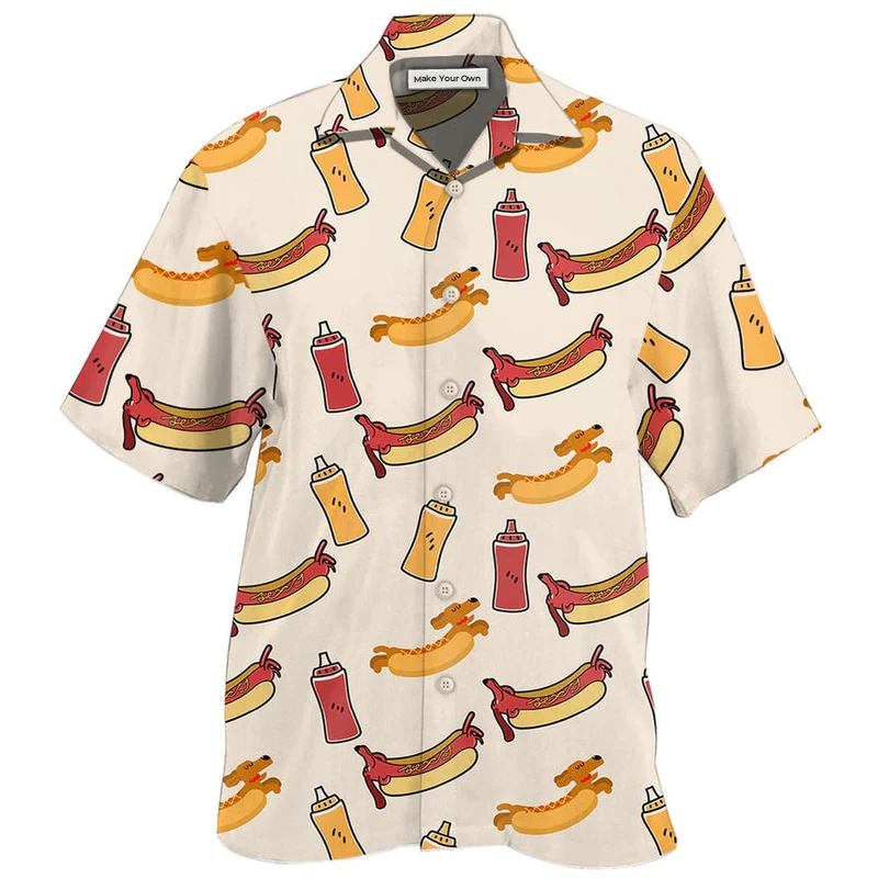 Funny Dog Hot Hawaiian Shirt Pattern View For Relaxed Warm Weather Outfits