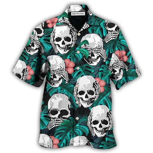Skull Beautiful Hawaiian Shirt For Coastal Adventures And Warm Weather Wear