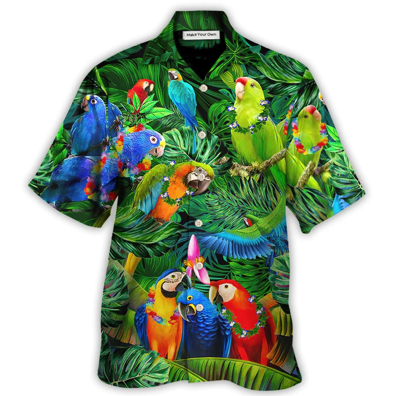 Parrot Couple Happiness Hawaiian Shirt For Summer Events And Casual Outdoor Wear