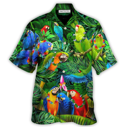 Parrot Couple Happiness Hawaiian Shirt For Summer Events And Casual Outdoor Wear