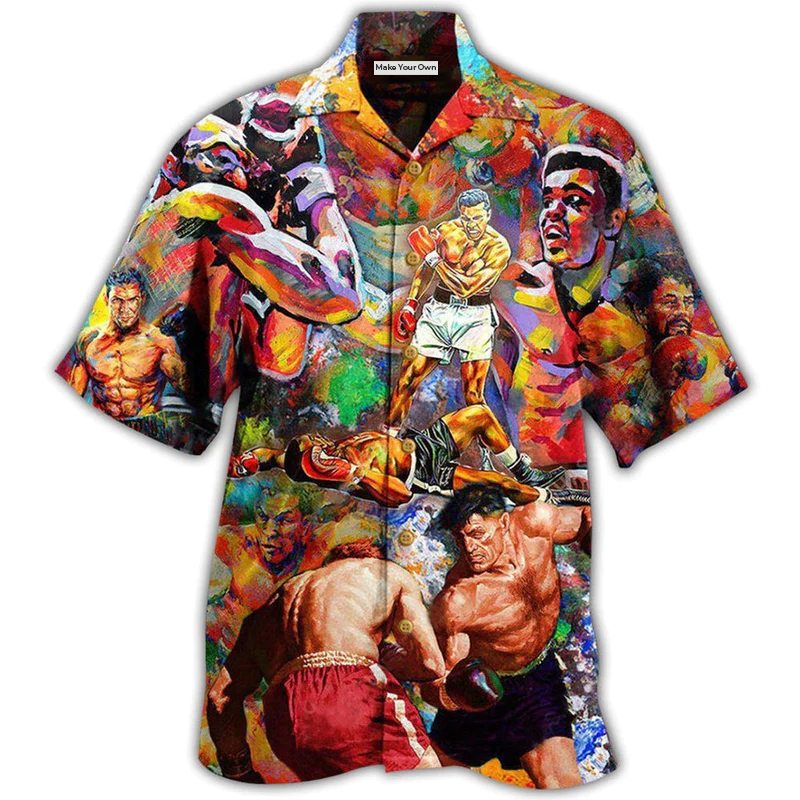 Colorful Boxing Hawaiian Shirt For Island Trips Summer Gatherings And Comfortable Daily Wear
