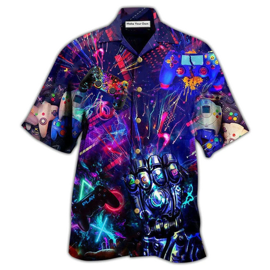 Magical Game Video Hawaiian Shirt Pattern Detail For Vacation Travel And Daily Wear