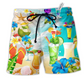 Aloha Colorful Cocktail Beach Shorts For Weekend Travel And Comfortable Daily Use