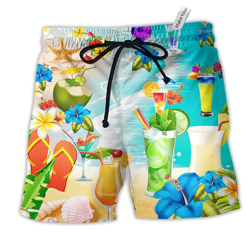 Aloha Colorful Cocktail Beach Shorts For Weekend Travel And Comfortable Daily Use