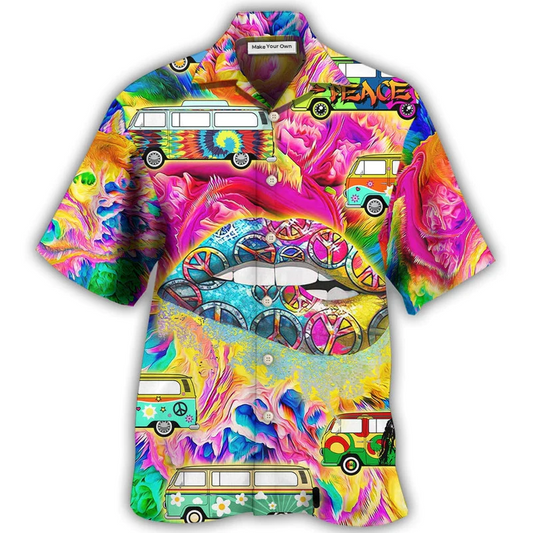 Bohemian Mouth Hawaiian Shirt Artwork Detail For Tropical Trips And Casual Outings