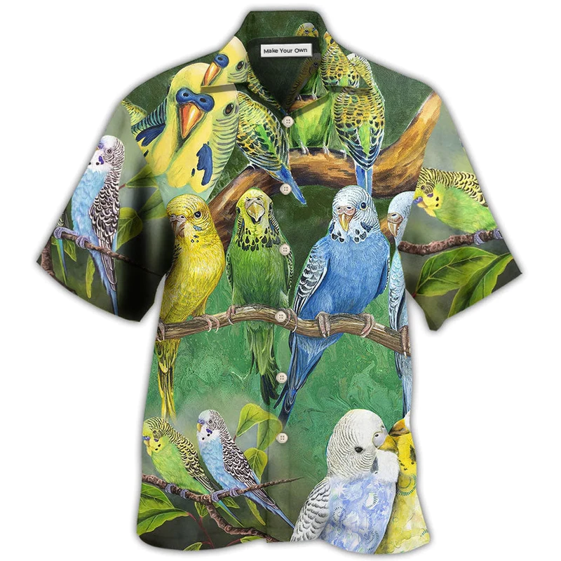 Parrot Budgie Hawaiian Shirt For Beach Parties And Weekend Getaways