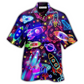 Neon Galaxy Space Rocket Hawaiian Shirt For Resort Holidays Beach Travel And Relaxed Casual Fashion