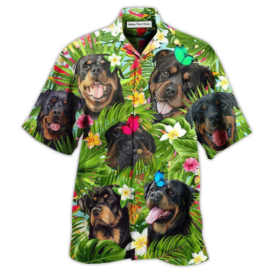 Happy Dog Rottweiler Summer Hawaiian Shirt For Warm Weather Adventures And Everyday Comfort