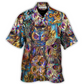 Neon Colorful Owl Wild Animal Hawaiian Shirt Design View For Resort Travel And Thoughtful Gifting