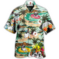 Dog Bulldog Beach Island Hawaiian Shirt Pattern View For Relaxed Warm Weather Outfits