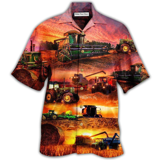Tractor Farm Harvest Great Plentiful Hawaiian Shirt For Coastal Adventures And Warm Weather Wear
