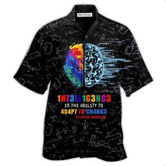 Abstract Intelligence Pattern Hawaiian Shirt For Island Holidays Summer Parties And Casual Outdoor Wear
