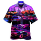 Purple Classic Car Hawaiian Shirt For Island Holidays Summer Parties And Casual Outdoor Wear