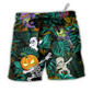 Halloween Dabbing Skeleton Zombie Hawaiian Print Beach Shorts For Distinctive Warm Weather Style