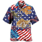 Octopus Independence Day USA Flag Hawaiian Shirt Artwork Detail For Tropical Trips And Casual Outings