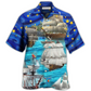 Sailing Ocean Sky Christmas Hawaiian Shirt Pattern View For Lightweight Everyday Style