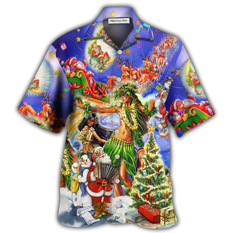 Festive Island Aloha Christmas Hawaiian Shirt Design View For Resort Travel And Thoughtful Gifting
