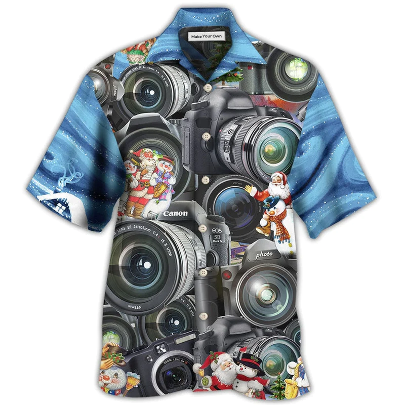 Happy Camera Amazing Christmas Hawaiian Shirt For Summer Events And Casual Outdoor Wear