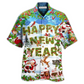 Happy Christmas New Year Snow Hawaiian Shirt Design Detail For Beach Days And Holiday Travel