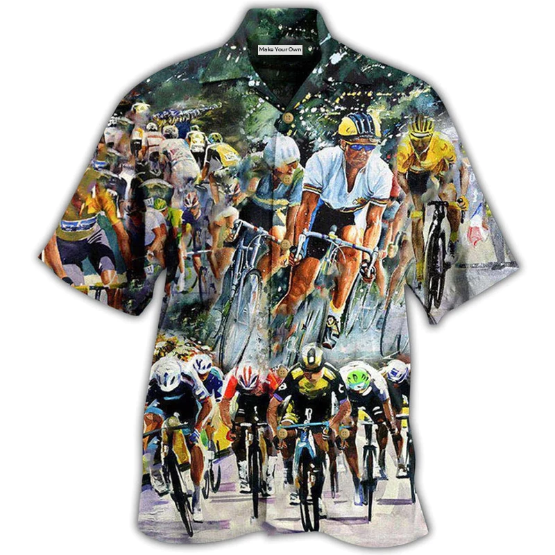 Playful Bicycle Hawaiian Shirt For Island Holidays Summer Parties And Casual Outdoor Wear