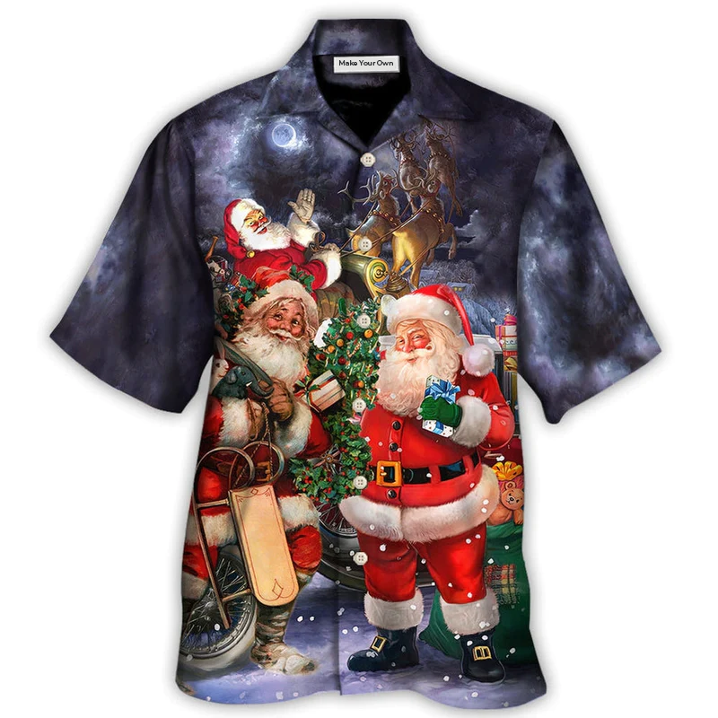 Dark Christmas Light Hawaiian Shirt Pattern Detail For Summer Holidays And Outdoor Fun