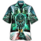 Wolf Warrior Galaxy Hawaiian Shirt Design View For Casual Summer Styling