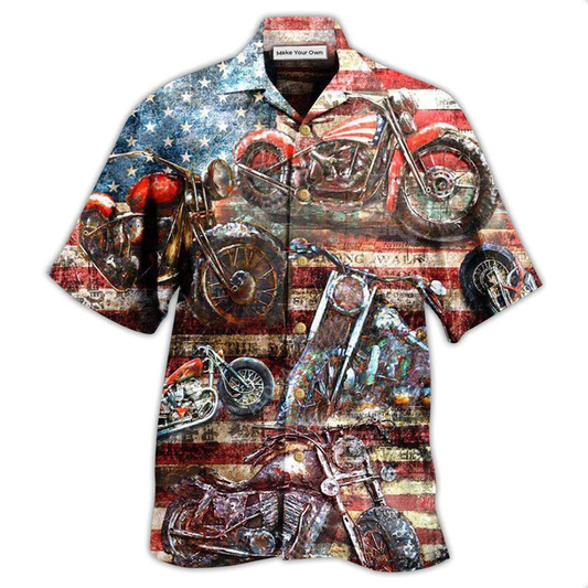 Motorcycle Plans Maps American Hawaiian Shirt Design View For Casual Summer Styling