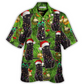 Festive Cat Christmas Hawaiian Shirt Summer Design Detail For Beach Days