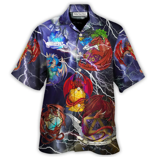 Dragon Tabletop Dice Thunder Hawaiian Shirt For Beach Parties And Weekend Getaways
