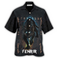 Wolf Norse Warrior Fenrir Hawaiian Shirt Artwork View For Coastal Escapes And Resort Style