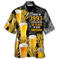 Happy Beer Drinking Hawaiian Shirt Artwork View For Weekend Travel And Beach Style